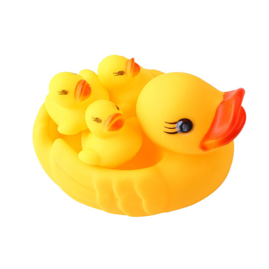 4pc/lot Bath Toys Shower Water Floating Squeaky Yellow Rubber Ducks Baby Toys Water Toys Brinquedos For Bathroom